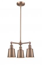  207-AC-M9-AC-LED - Addison - 3 Light - 19 inch - Antique Copper - Stem Hung - Chandelier