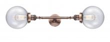  208L-AC-G204-8 - Beacon - 2 Light - 8 inch - Antique Copper - Bath Vanity Light