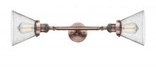  208L-AC-G44 - Cone - 2 Light - 8 inch - Antique Copper - Bath Vanity Light