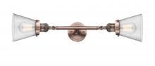  208L-AC-G64 - Cone - 2 Light - 6 inch - Antique Copper - Bath Vanity Light