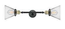  208L-BAB-G42 - Cone - 2 Light - 8 inch - Black Antique Brass - Bath Vanity Light