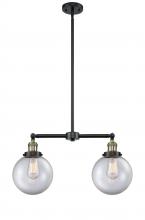  209-BAB-G202-8 - Beacon - 2 Light - 25 inch - Black Antique Brass - Stem Hung - Island Light