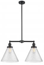  209-OB-G44-L - Cone - 2 Light - 21 inch - Oil Rubbed Bronze - Stem Hung - Island Light