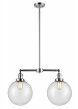  209-PC-G204-10 - Beacon - 2 Light - 25 inch - Polished Chrome - Stem Hung - Island Light