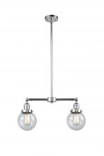  209-PC-G204-6 - Beacon - 2 Light - 23 inch - Polished Chrome - Stem Hung - Island Light