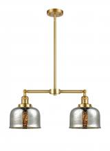  209-SG-G78 - Bell - 2 Light - 24 inch - Satin Gold - Stem Hung - Island Light