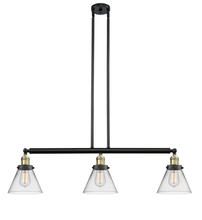  213-BAB-G42 - Cone - 3 Light - 40 inch - Black Antique Brass - Stem Hung - Island Light