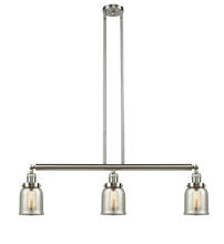  213-SN-G58 - Bell - 3 Light - 38 inch - Brushed Satin Nickel - Stem Hung - Island Light