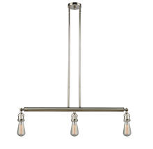  213-PN - Bare Bulb - 3 Light - 38 inch - Polished Nickel - Stem Hung - Island Light