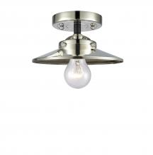 Innovations Lighting 284-1C-BPN-M1-PN - Railroad - 1 Light - 8 inch - Black Polished Nickel - Semi-Flush Mount