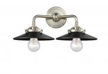  284-2W-SN-M6-BK - Railroad - 2 Light - 16 inch - Brushed Satin Nickel - Bath Vanity Light