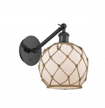  317-1W-BK-G121-8RB - Farmhouse Rope - 1 Light - 8 inch - Matte Black - Sconce