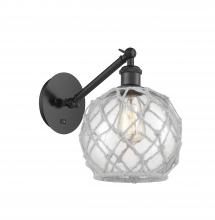  317-1W-BK-G122-8RW - Farmhouse Rope - 1 Light - 8 inch - Matte Black - Sconce