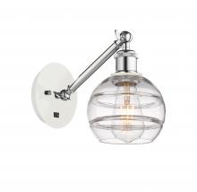 Innovations Lighting 317-1W-WPC-G556-6CL - Rochester - 1 Light - 6 inch - White Polished Chrome - Adjustable Sconce