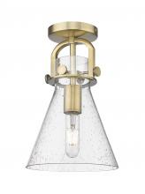 Innovations Lighting 410-1F-BB-G411-8SDY - Newton Cone - 1 Light - 8 inch - Brushed Brass - Flush Mount