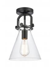 Innovations Lighting 410-1F-BK-G411-8CL - Newton Cone - 1 Light - 8 inch - Matte Black - Flush Mount