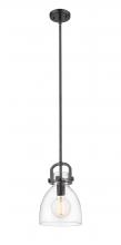 Innovations Lighting 410-1SS-BK-G412-8CL - Newton Bell - 1 Light - 8 inch - Matte Black - Mini Pendant