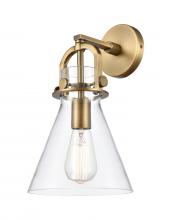 Innovations Lighting 410-1W-BB-G411-8CL - Newton Cone - 1 Light - 8 inch - Brushed Brass - Sconce