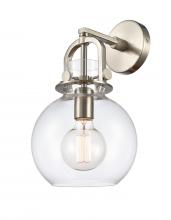 Innovations Lighting 410-1W-SN-G410-8CL - Newton Sphere - 1 Light - 8 inch - Satin Nickel - Sconce