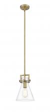 Innovations Lighting 411-1SS-BB-G411-8CL - Newton Cone - 1 Light - 8 inch - Brushed Brass - Mini Pendant