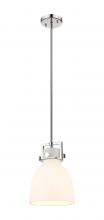 Innovations Lighting 411-1SS-PN-G412-8WH - Newton Bell - 1 Light - 8 inch - Polished Nickel - Mini Pendant