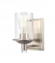  417-1W-SN-CL - Manhattan - 1 Light - 5 inch - Satin Nickel - Bath Vanity Light