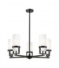  426-5CR-BK-G426-8WH - Utopia - 5 Light - 24 inch - Matte Black - Chandelier