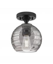 Innovations Lighting 434-1F-BK-G1213-6SM - Crown Point - 1 Light - 6 inch - Matte Black - Flush Mount