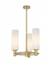  434-3CR-BB-G434-12WH - Crown Point - 3 Light - 18 inch - Brushed Brass - Pendant