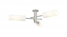  434-3F-SN-G434-12WH - Crown Point - 3 Light - 34 inch - Satin Nickel - Flush Mount