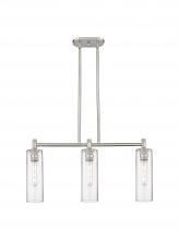  434-3I-SN-G434-12CL - Crown Point - 3 Light - 31 inch - Satin Nickel - Island Light