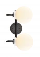 Innovations Lighting 437-2W-BK-W - Olivia - 2 Light - 17 inch - Matte Black - Bath Vanity Light