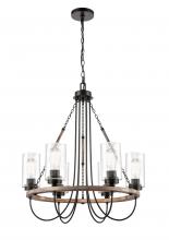  442-6CR-BK-CL-LED - Paladin - 6 Light - 25 inch - Matte Black - Chain Hung - Chandelier