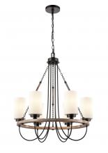  442-6CR-BK-G4421-LED - Paladin - 6 Light - 25 inch - Matte Black - Chain Hung - Chandelier