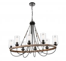  442-8CR-BK-CL-LED - Paladin - 8 Light - 39 inch - Matte Black - Chain Hung - Chandelier