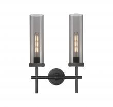 Innovations Lighting 471-2W-BK-G471-12SM - Lincoln - 2 Light - 14 inch - Matte Black - Bath Vanity Light