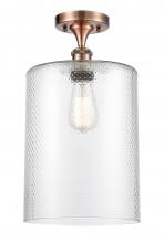 Innovations Lighting 516-1C-AC-G112-L - Cobbleskill - 1 Light - 9 inch - Antique Copper - Semi-Flush Mount