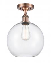 Innovations Lighting 516-1C-AC-G122-10 - Athens - 1 Light - 10 inch - Antique Copper - Semi-Flush Mount