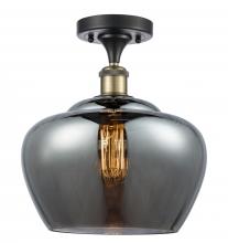 Innovations Lighting 516-1C-BAB-G93-L - Fenton - 1 Light - 11 inch - Black Antique Brass - Semi-Flush Mount