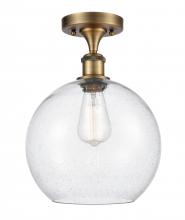 Innovations Lighting 516-1C-BB-G124-10 - Athens - 1 Light - 10 inch - Brushed Brass - Semi-Flush Mount