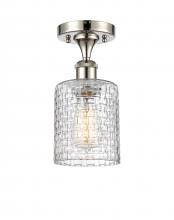 Innovations Lighting 516-1C-PN-G112C-5CL - Cobbleskill - 1 Light - 5 inch - Polished Nickel - Semi-Flush Mount