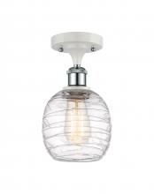 Innovations Lighting 516-1C-WPC-G1013 - Belfast - 1 Light - 6 inch - White Polished Chrome - Semi-Flush Mount