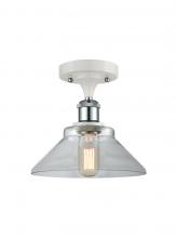 Innovations Lighting 516-1C-WPC-G132 - Orwell - 1 Light - 8 inch - White Polished Chrome - Semi-Flush Mount