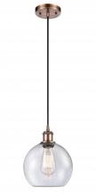 Innovations Lighting 516-1P-AC-G124-8 - Athens - 1 Light - 8 inch - Antique Copper - Cord hung - Mini Pendant