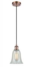  516-1P-AC-G2811 - Hanover - 1 Light - 6 inch - Antique Copper - Cord hung - Mini Pendant