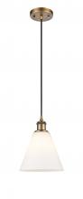 Innovations Lighting 516-1P-BB-GBC-81 - Berkshire - 1 Light - 8 inch - Brushed Brass - Cord hung - Mini Pendant