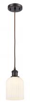 Innovations Lighting 516-1P-OB-G559-5GWH - Bridal Veil - 1 Light - 5 inch - Oil Rubbed Bronze - Cord hung - Mini Pendant