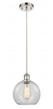 Innovations Lighting 516-1P-PN-G122-8 - Athens - 1 Light - 8 inch - Polished Nickel - Cord hung - Mini Pendant