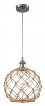 Innovations Lighting 516-1P-SN-G122-10RB - Farmhouse Rope - 1 Light - 10 inch - Brushed Satin Nickel - Cord hung - Mini Pendant