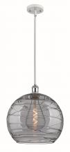  516-1S-WPC-G1213-14SM - Athens Deco Swirl - 1 Light - 14 inch - White Polished Chrome - Pendant